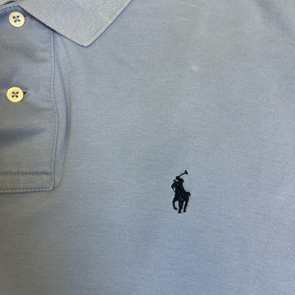 Ralph Lauren Blue Cotton Short Sleeve Polo Men Large - Picture 6 of 7